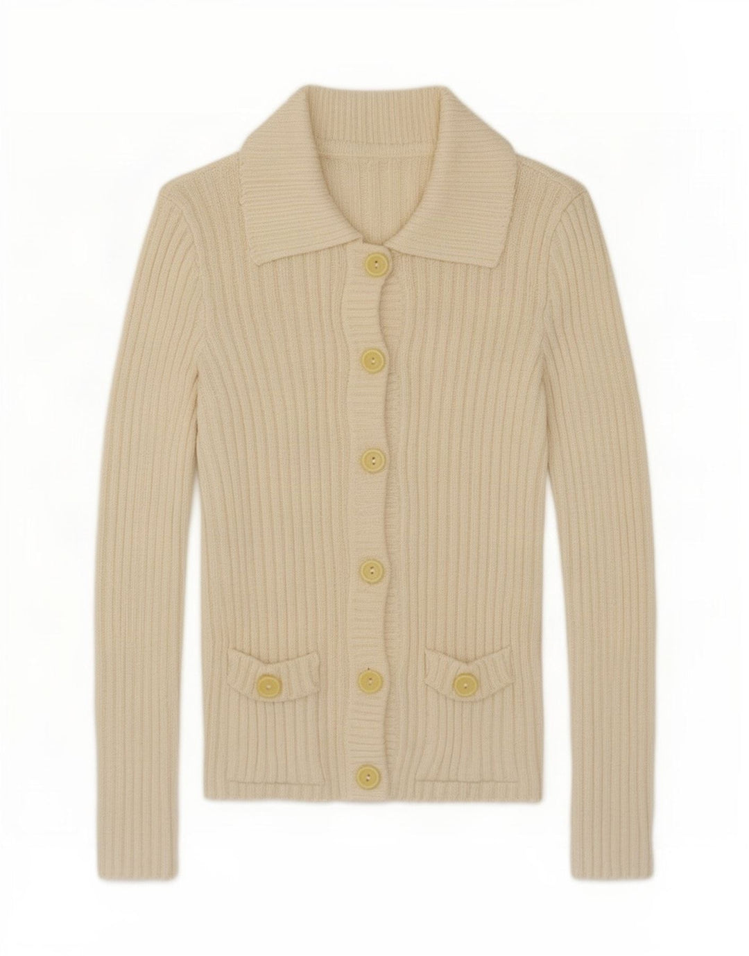 Suéter cardigã feminino vintage médio esbranquiçado