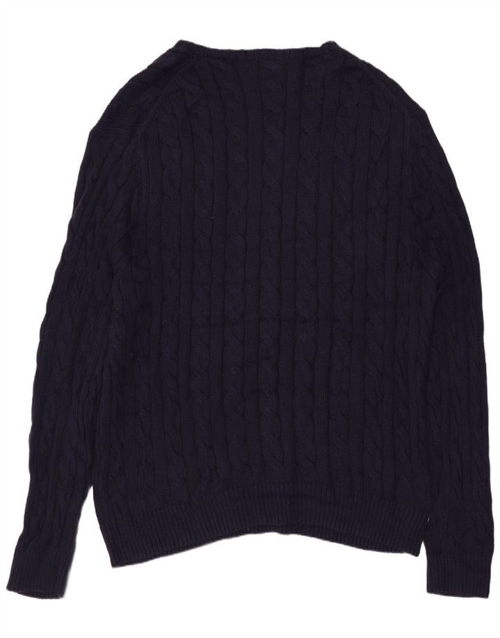 POLO RALPH LAUREN Suéter masculino com gola canoa 2XL algodão azul marinho