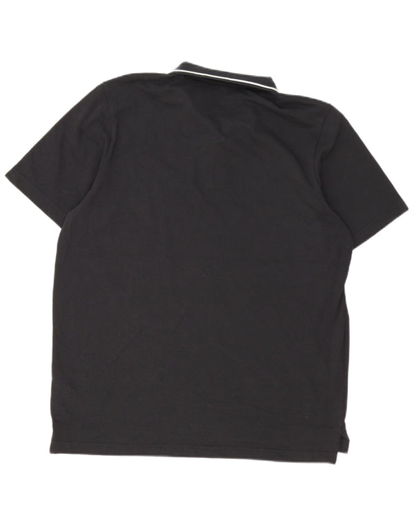 Camisa polo masculina Adidas grande algodão preto
