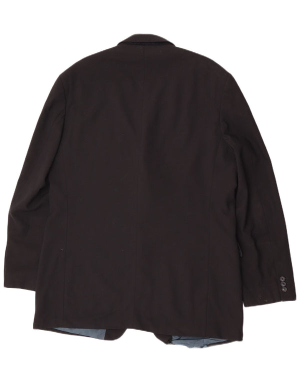 Jaqueta blazer masculina de 3 botões Marks & Spencer Reino Unido 44 XL azul marinho poliéster