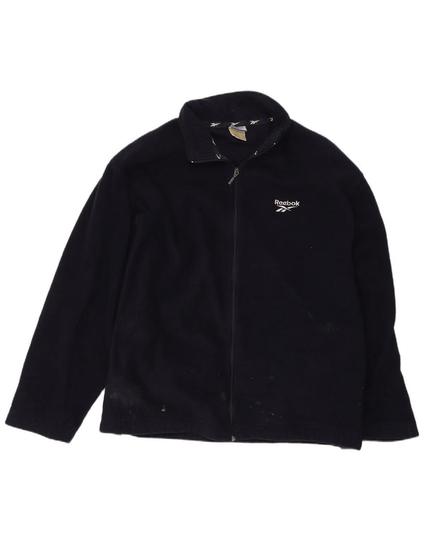 Jaqueta masculina Reebok Fleece UK 40 grande poliéster azul marinho