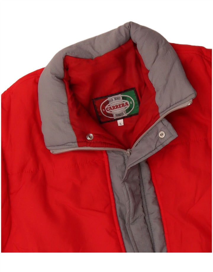 Jaqueta acolchoada masculina Carrera UK 40 grande poliamida colorblock vermelha