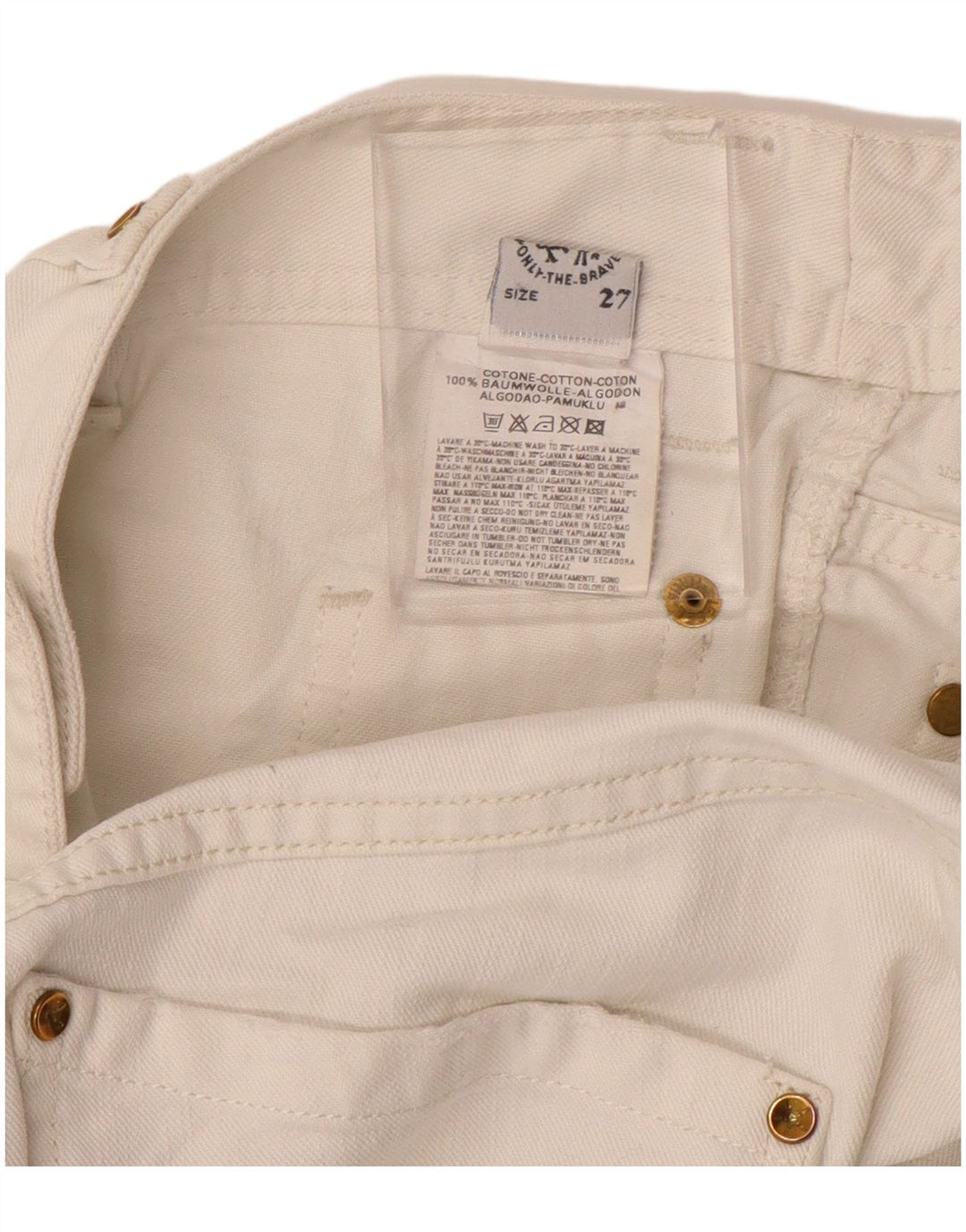 DIESEL Jeans retos femininos W27 L29 algodão branco