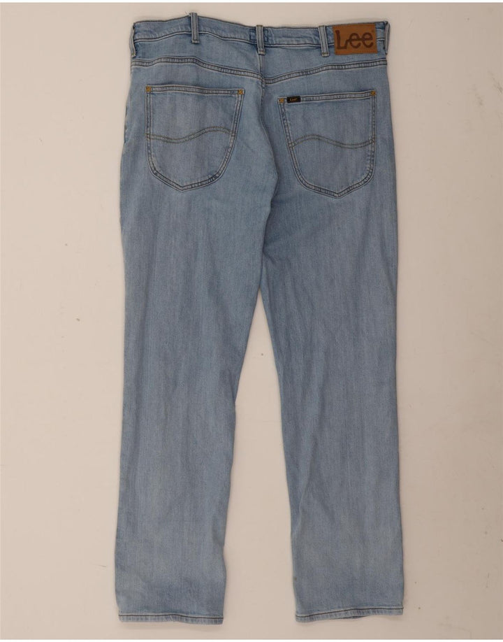 Lee Mens Brooklyn Straight Jeans W36 L30 Azul Algodão