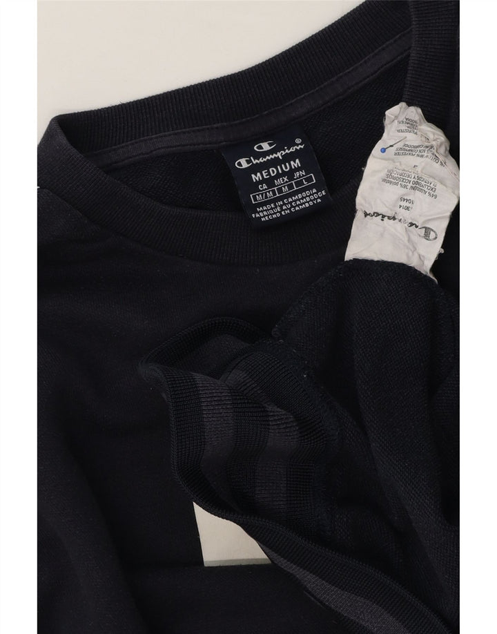 Champion masculino gráfico moletom jumper médio azul marinho algodão