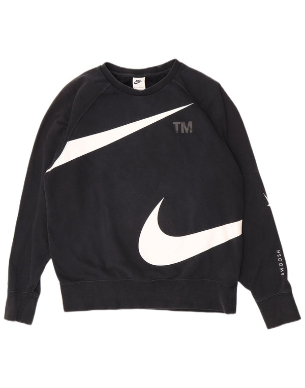 Moletom Nike Masculino Swoosh Gráfico Jumper Médio Algodão Preto