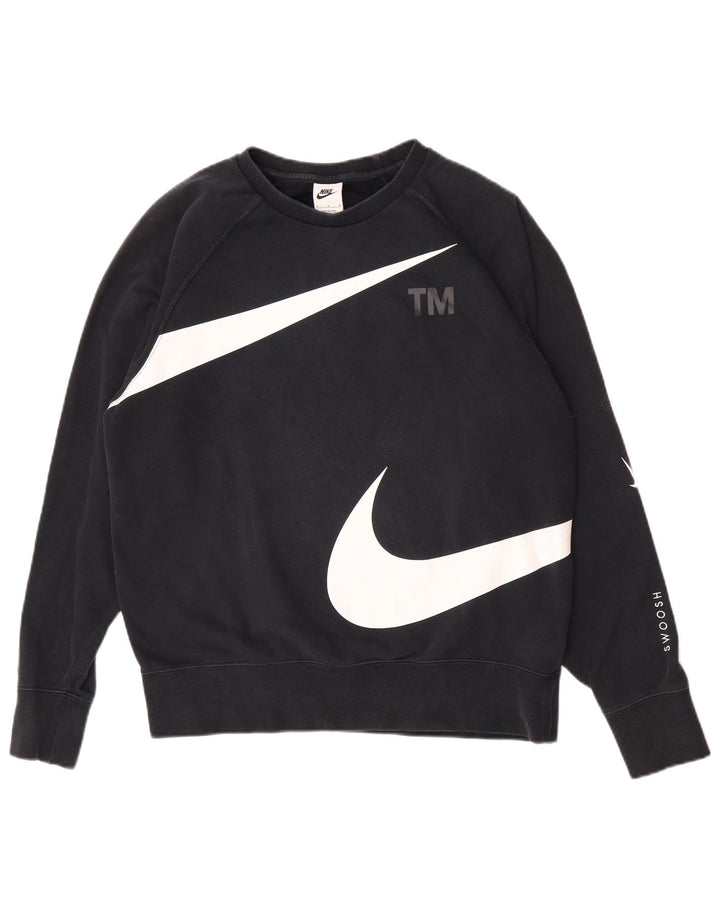 Moletom Nike Masculino Swoosh Gráfico Jumper Médio Algodão Preto