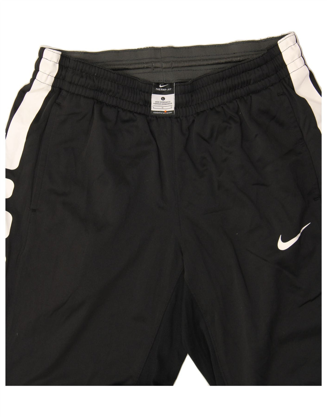 Calça de treino masculina NIKE Therma-Fit, grande, preta, colorida, poliéster