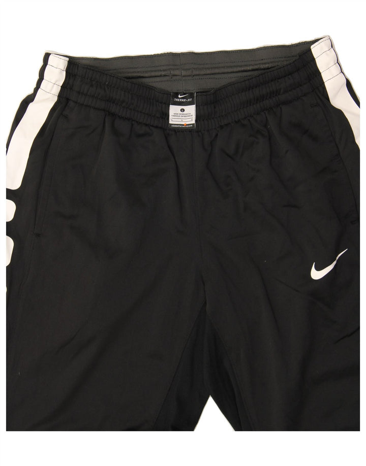 Calça de treino masculina NIKE Therma-Fit, grande, preta, colorida, poliéster