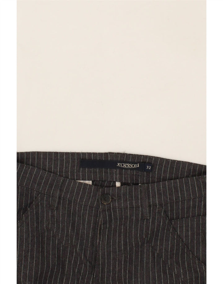 JECKERSON Womens Slim Suit Trousers W32 L28 Grey Striped Vintage Jeckerson and Second-Hand Jeckerson from Messina Hembry 
