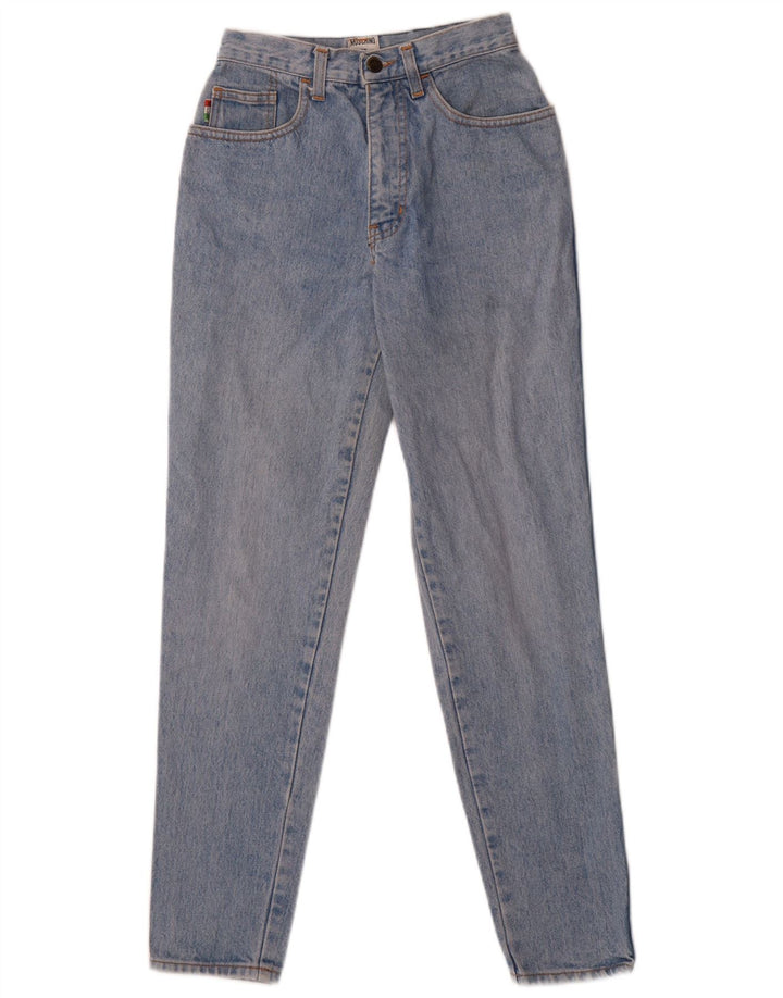 Jeans cônicos femininos MOSCHINO W27 L28 azul