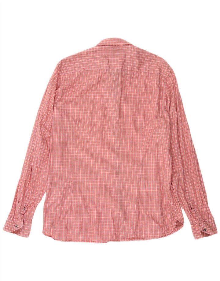 Camisa masculina TED BAKER tamanho 5 XL algodão xadrez rosa