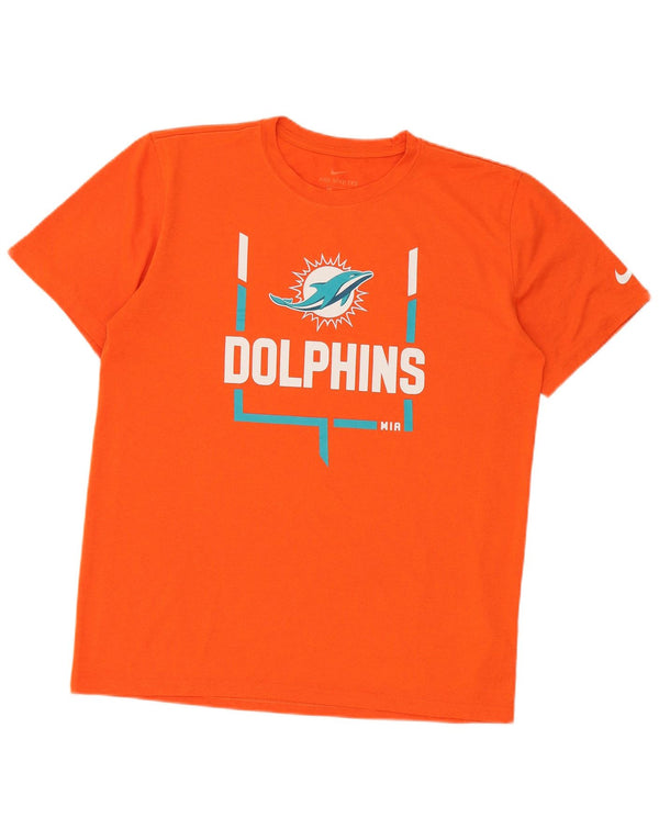 Nike Mens Miami Dolphins Graphic T-Shirt Top Medium Orange Polyester