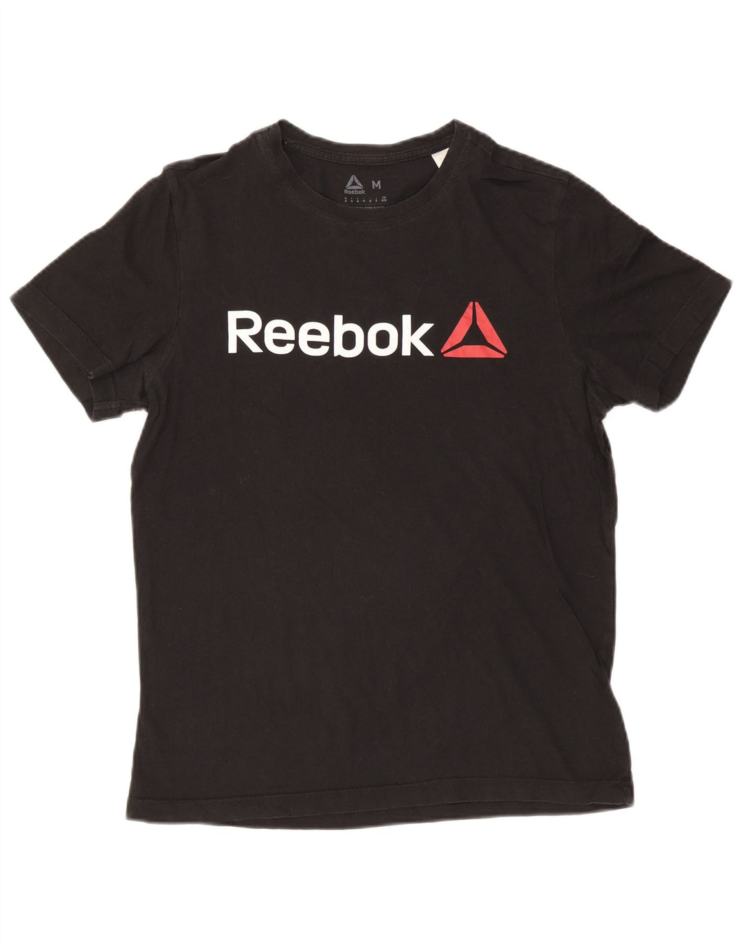 Reebok Mens Graphic T-Shirt Top Médio Algodão Preto