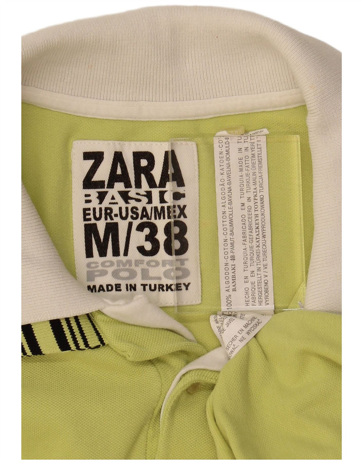 Camisa polo masculina ZARA algodão verde médio