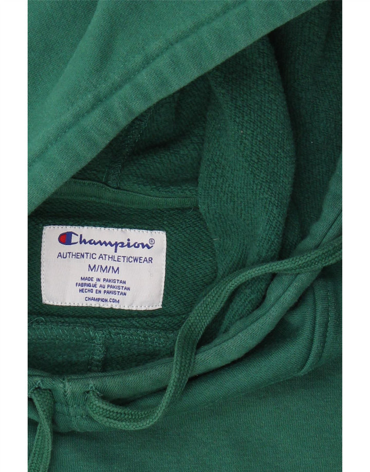 CHAMPION Womens Graphic Hoodie Jumper UK 14 Medium Green Cotton Vintage Champion and Second-Hand Champion from Messina Hembry 