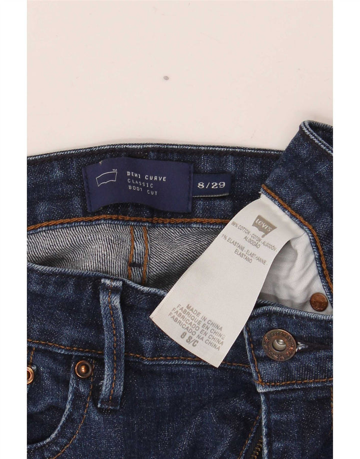 Calça jeans feminina Levi's Demi Curve Bootcut US 8 médio W29 L30 azul marinho