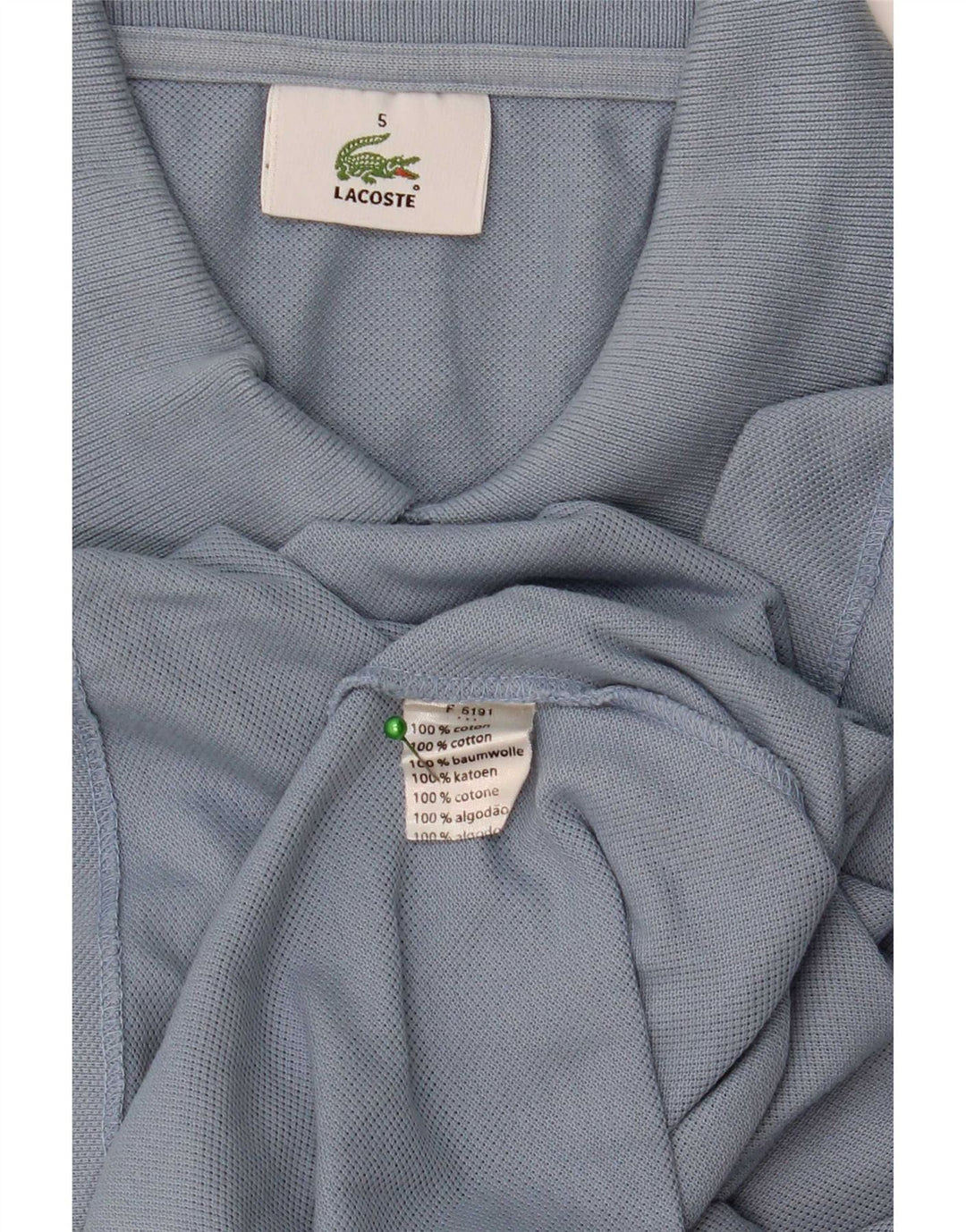 Camisa polo masculina Lacoste tamanho 5 grande algodão azul