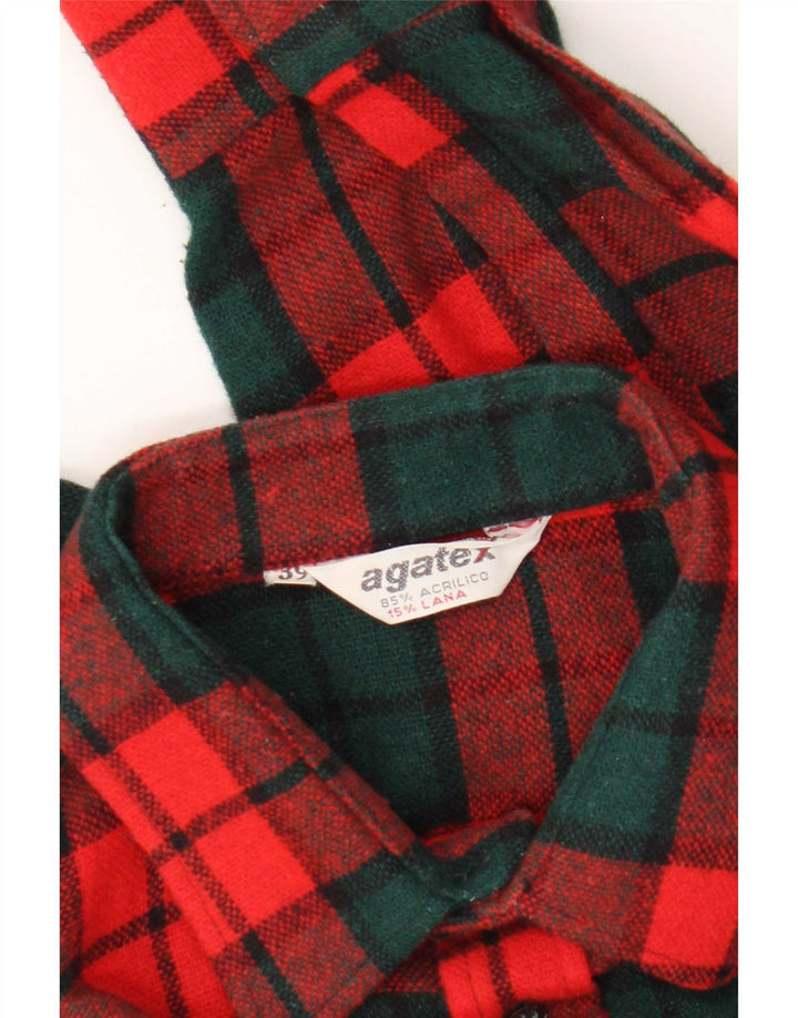 Camisa masculina de flanela Agatex tamanho 39 acrílico xadrez vermelho médio