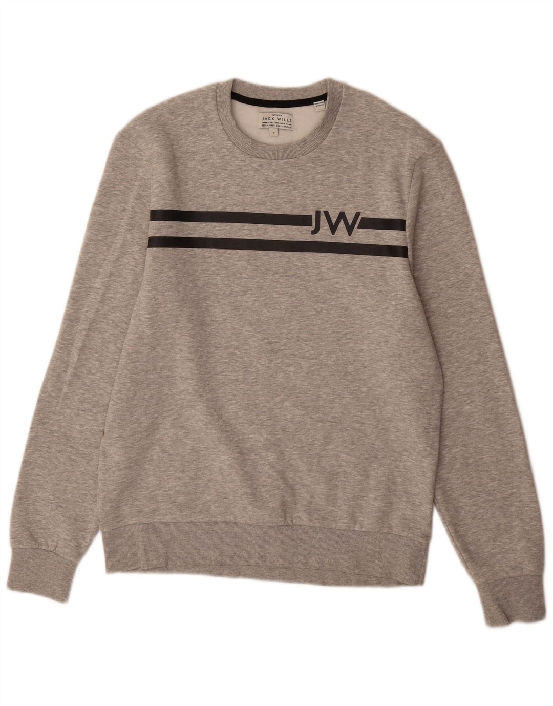 JACK WILLS Suéter gráfico masculino pequeno algodão cinza