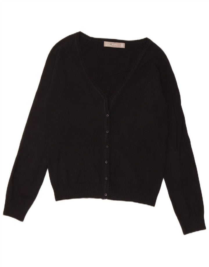 Suéter cardigã feminino Zara Reino Unido 12 médio preto