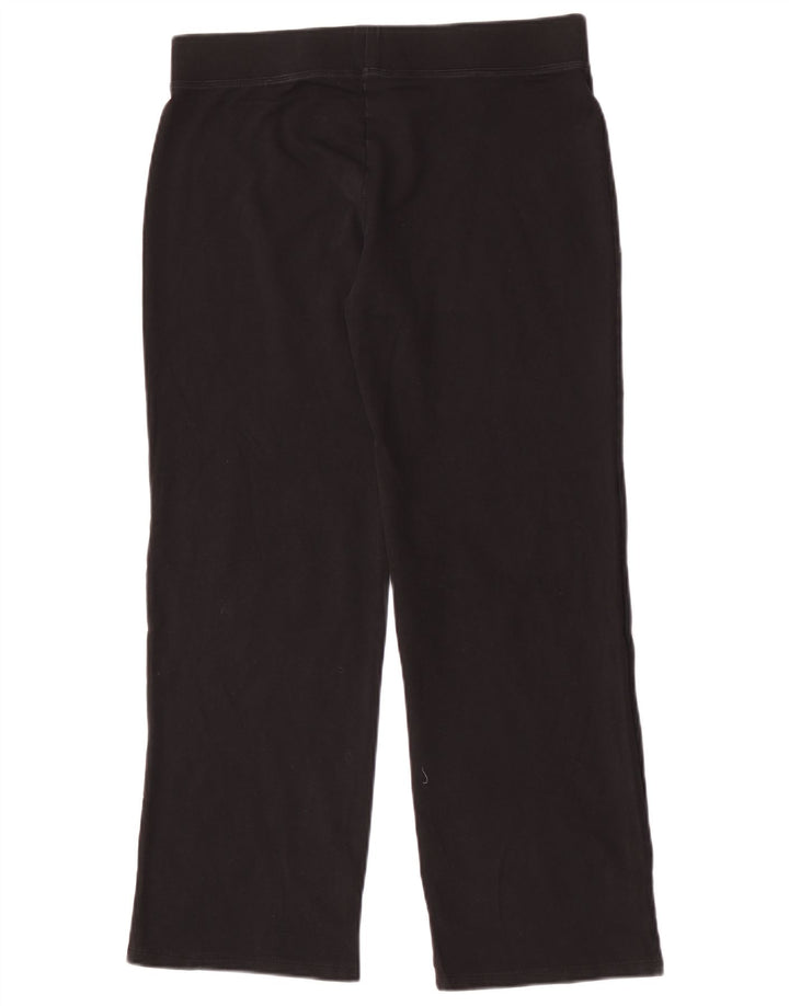 Calça de treino feminina Marks & Spencer Reino Unido 12 algodão preto médio