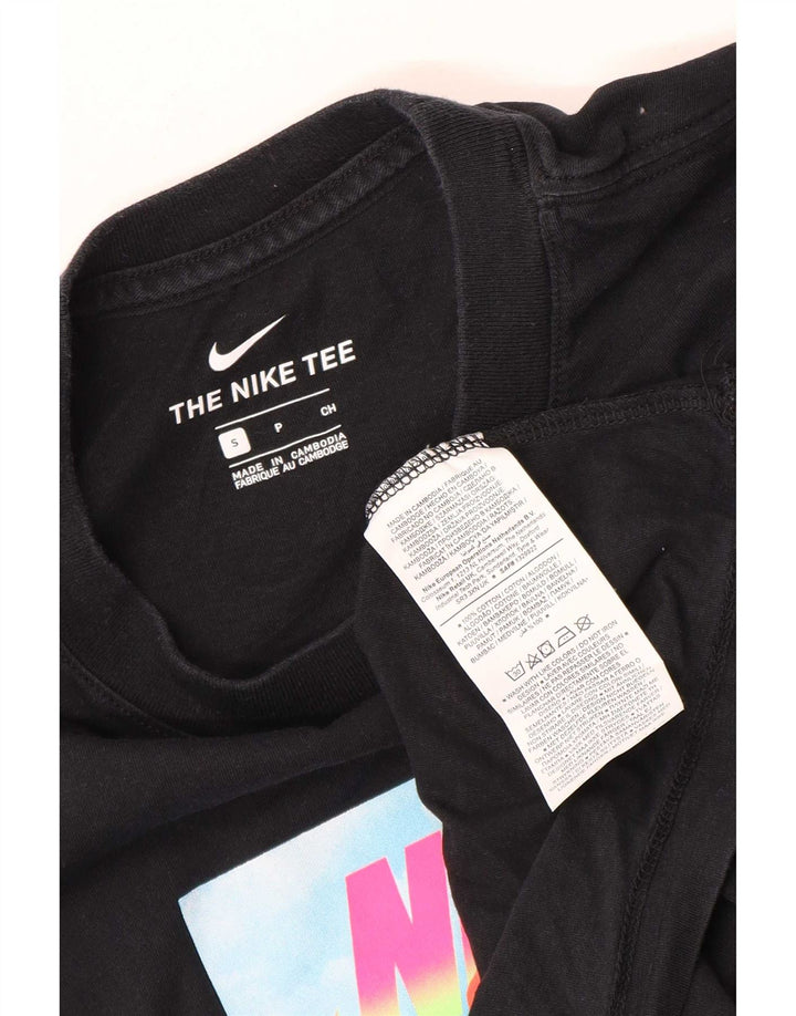 Camiseta Nike masculina gráfica top pequeno algodão preto