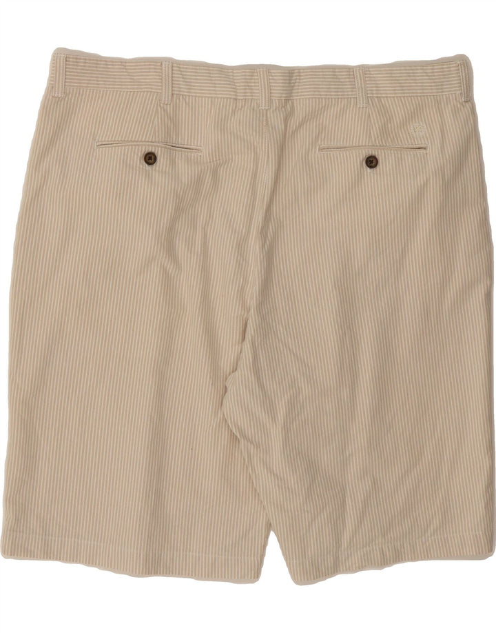 IZOD Mens Chino Shorts W40 XL Beige Pinstripe Cotton Vintage Izod and Second-Hand Izod from Messina Hembry 
