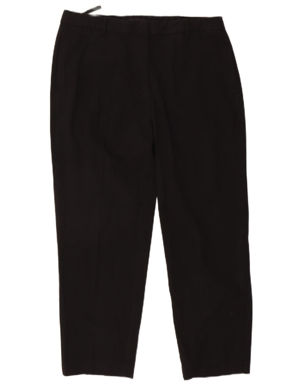Calça feminina cortada reta Marks & Spencer Reino Unido 16 grande W34 L26 preta