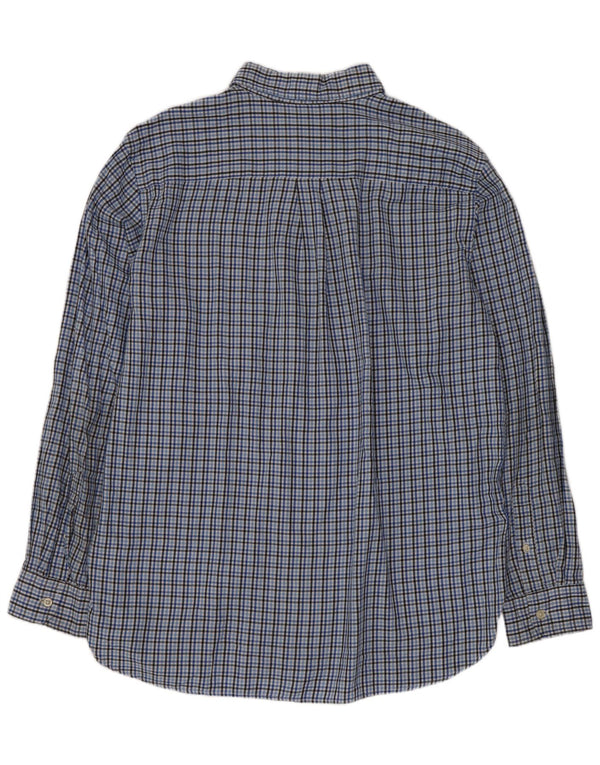 Camisa masculina Chaps grande algodão xadrez azul