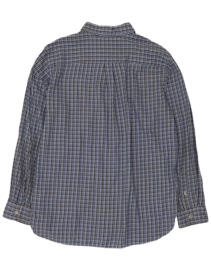 Camisa masculina Chaps grande algodão xadrez azul