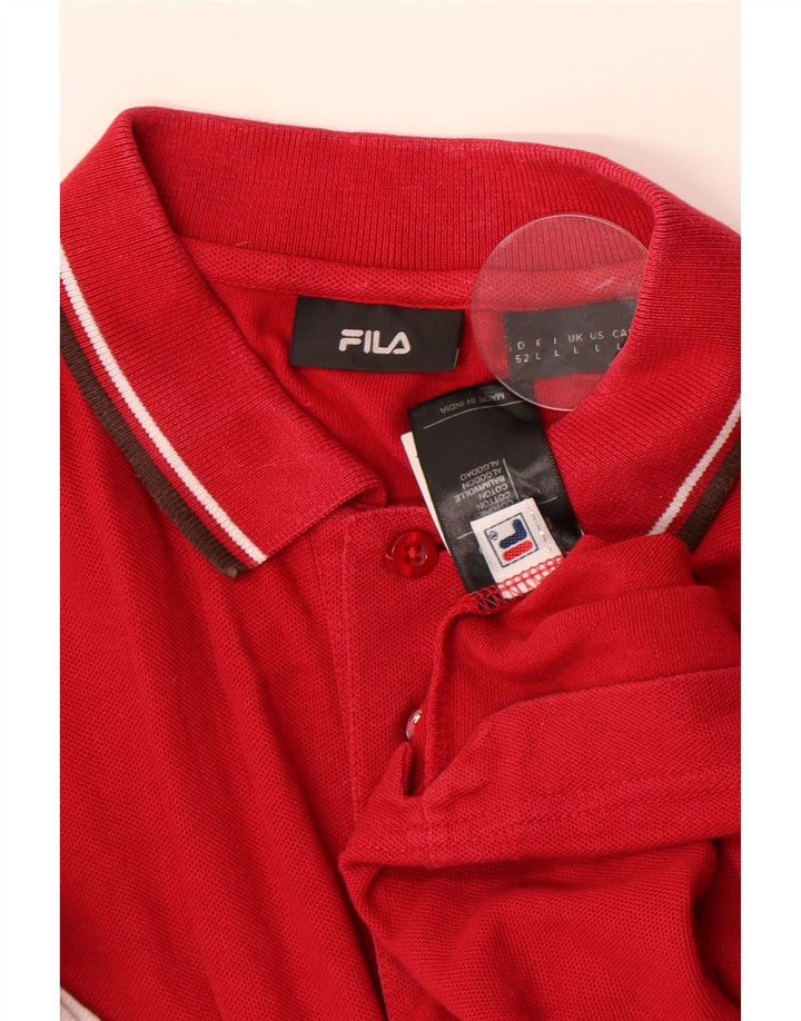 Camisa polo masculina Fila grande algodão vermelho
