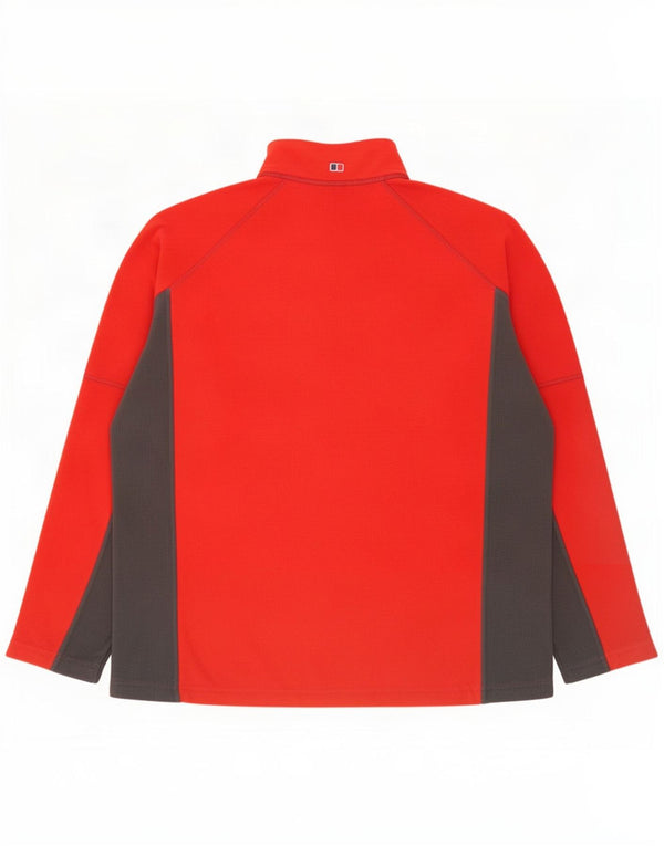 Berghaus Suéter masculino de lã com zíper e gola XL vermelho colorblock