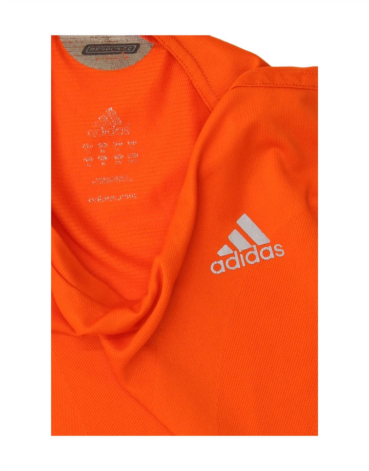 ADIDAS Mens Climacool T-Shirt Top Large Orange Polyester