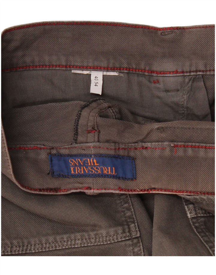 Calça casual reta masculina Trussardi W36 L34 cinza