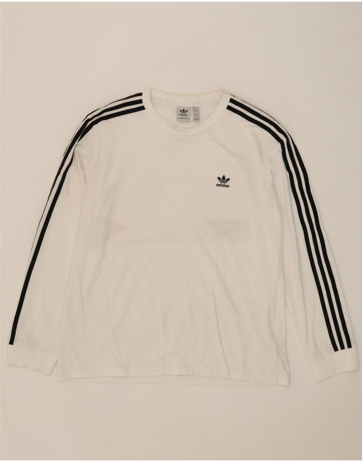 Top feminino Adidas manga comprida UK 20 2XL algodão branco