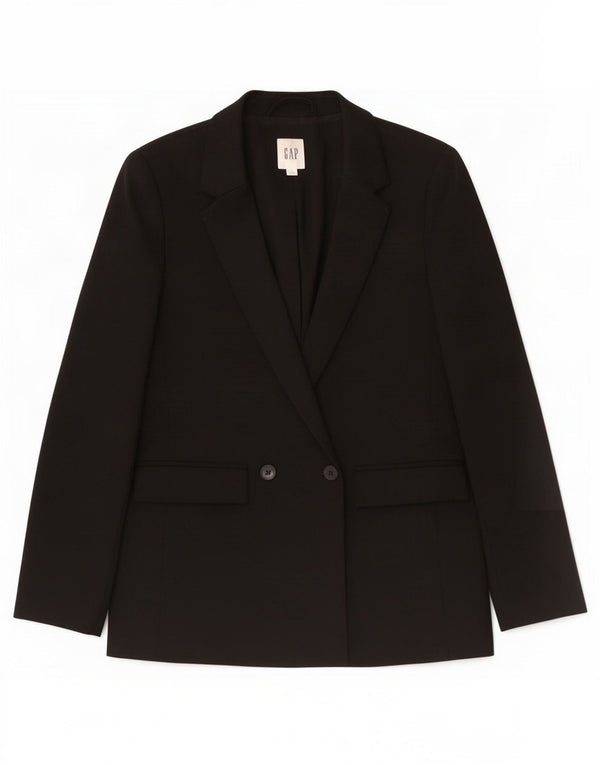 Jaqueta blazer oversized feminina Gap com peito duplo Reino Unido 6 XS poliéster preto