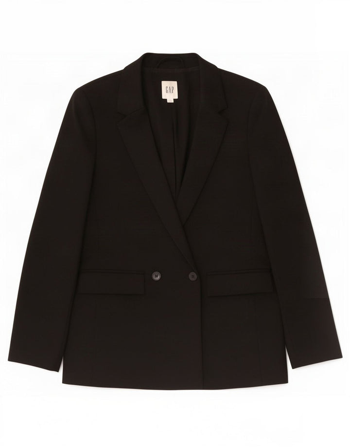 Jaqueta blazer oversized feminina Gap com peito duplo Reino Unido 6 XS poliéster preto