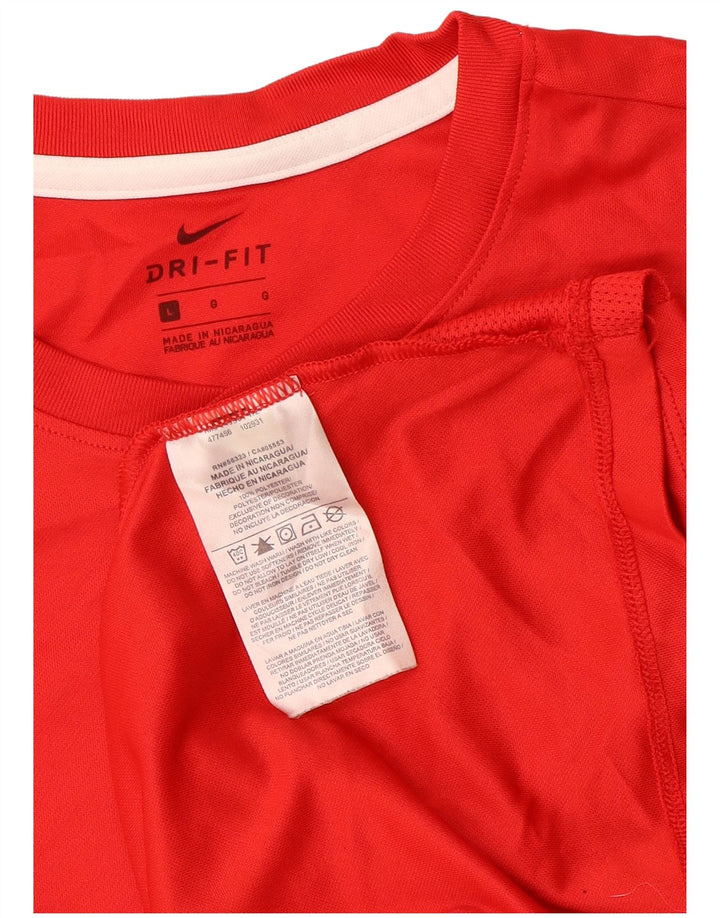 Camiseta feminina NIKE Dri Fit UK 16 grande poliéster vermelho