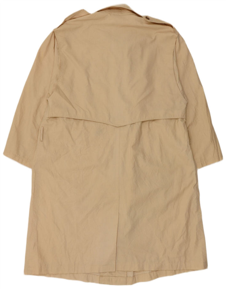 Trench coat masculino vintage com peito duplo Reino Unido 38 bege médio