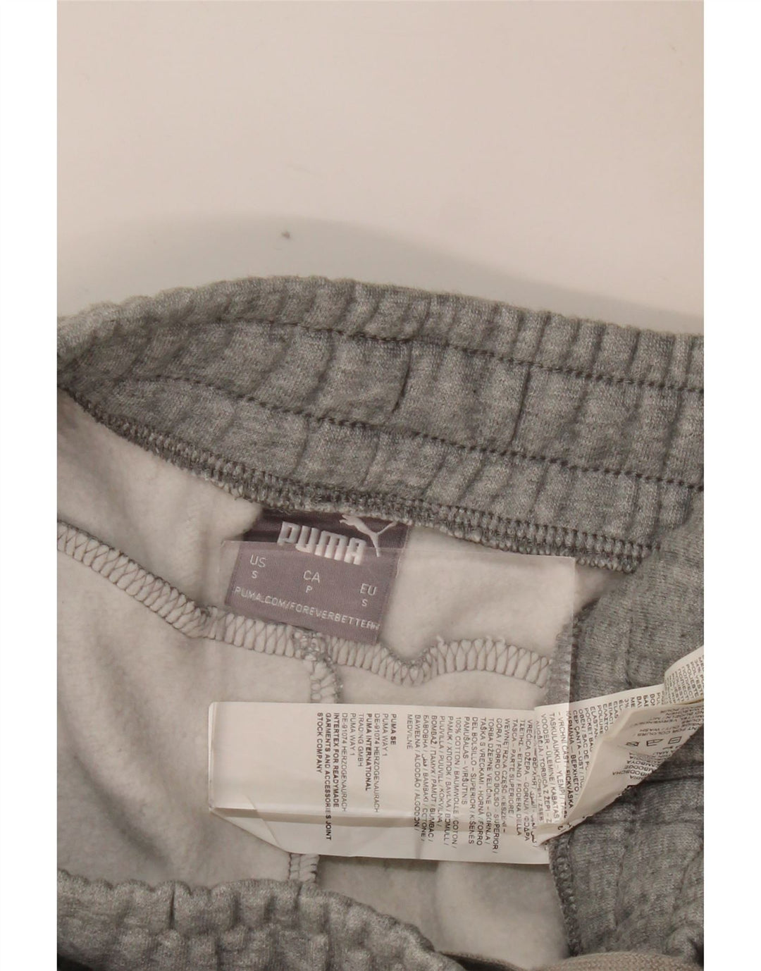 Calça de treino masculina PUMA joggers pequeno algodão cinza