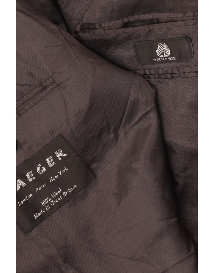 Jaqueta blazer masculina JAEGER com peito duplo IT 54 2XL lã listrada cinza