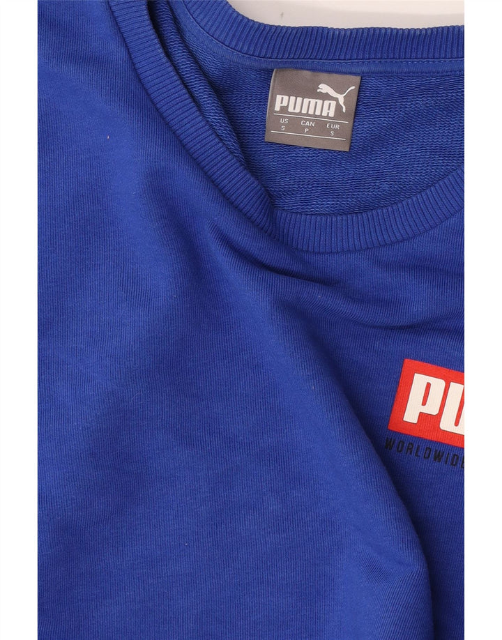 Puma Mens Graphic Moletom Jumper Pequeno Azul