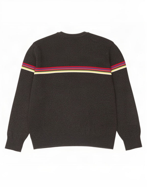 Gap Mens Crew Neck Jumper Sweater XL Grey Striped Nylon
