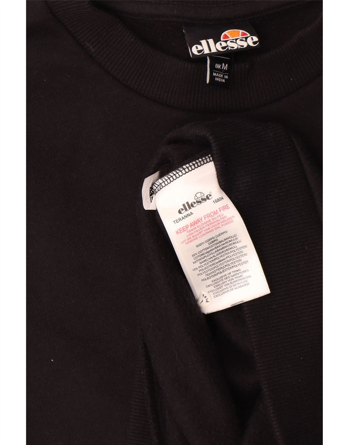 Ellesse moletom masculino gráfico jumper médio algodão preto