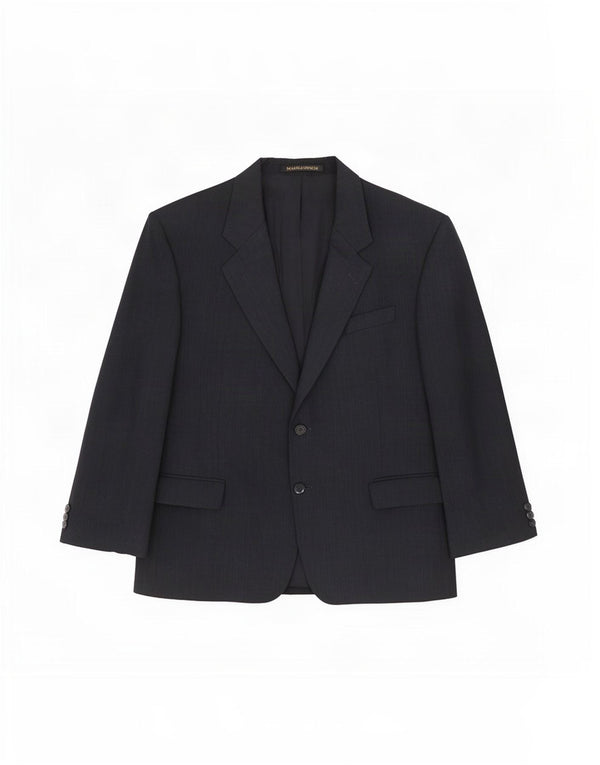 Jaqueta blazer masculina Marks & Spencer curta de 2 botões Reino Unido 44 XL azul marinho