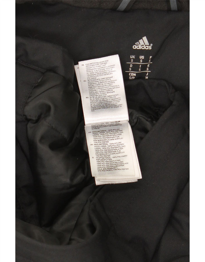 Adidas Mens Hooded Parka Jacket UK 36 Pequeno Preto Nylon