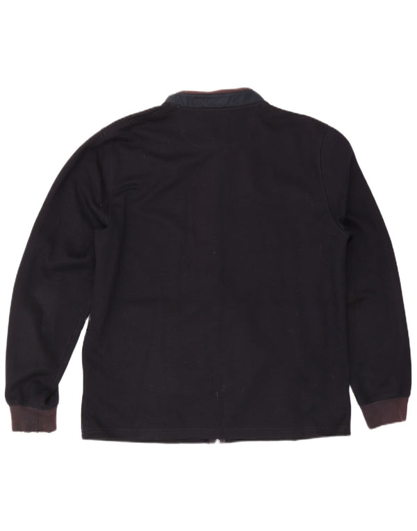 Jaqueta masculina de agasalho Massimo Dutti XL azul marinho algodão colorblock