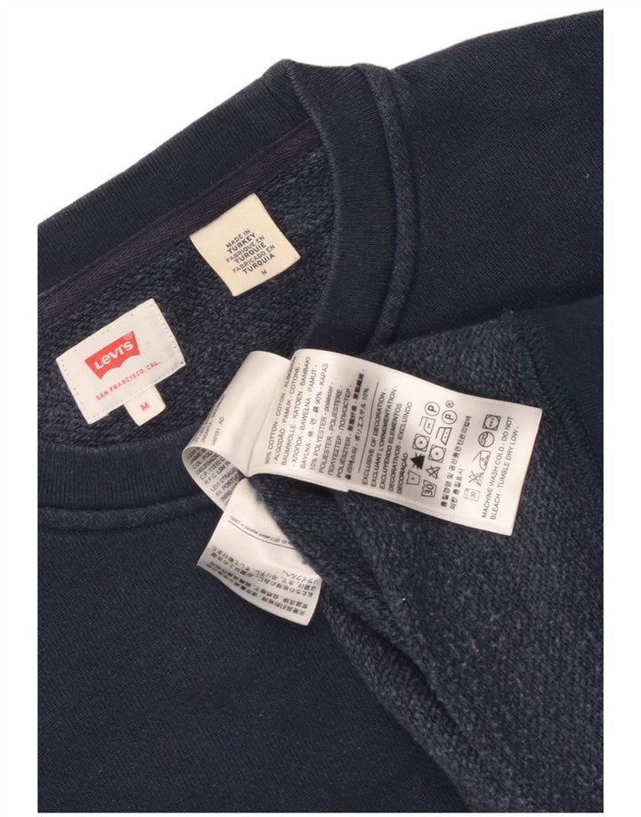 Moletom gráfico masculino Levi's Jumper médio azul marinho algodão