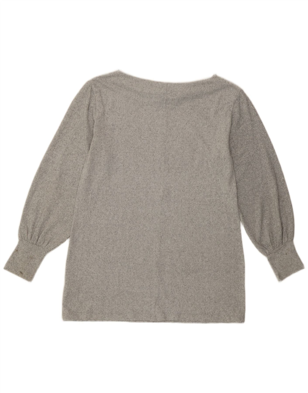 Top feminino Marks & Spencer manga comprida UK 12 poliéster cinza médio